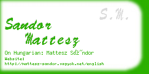 sandor mattesz business card